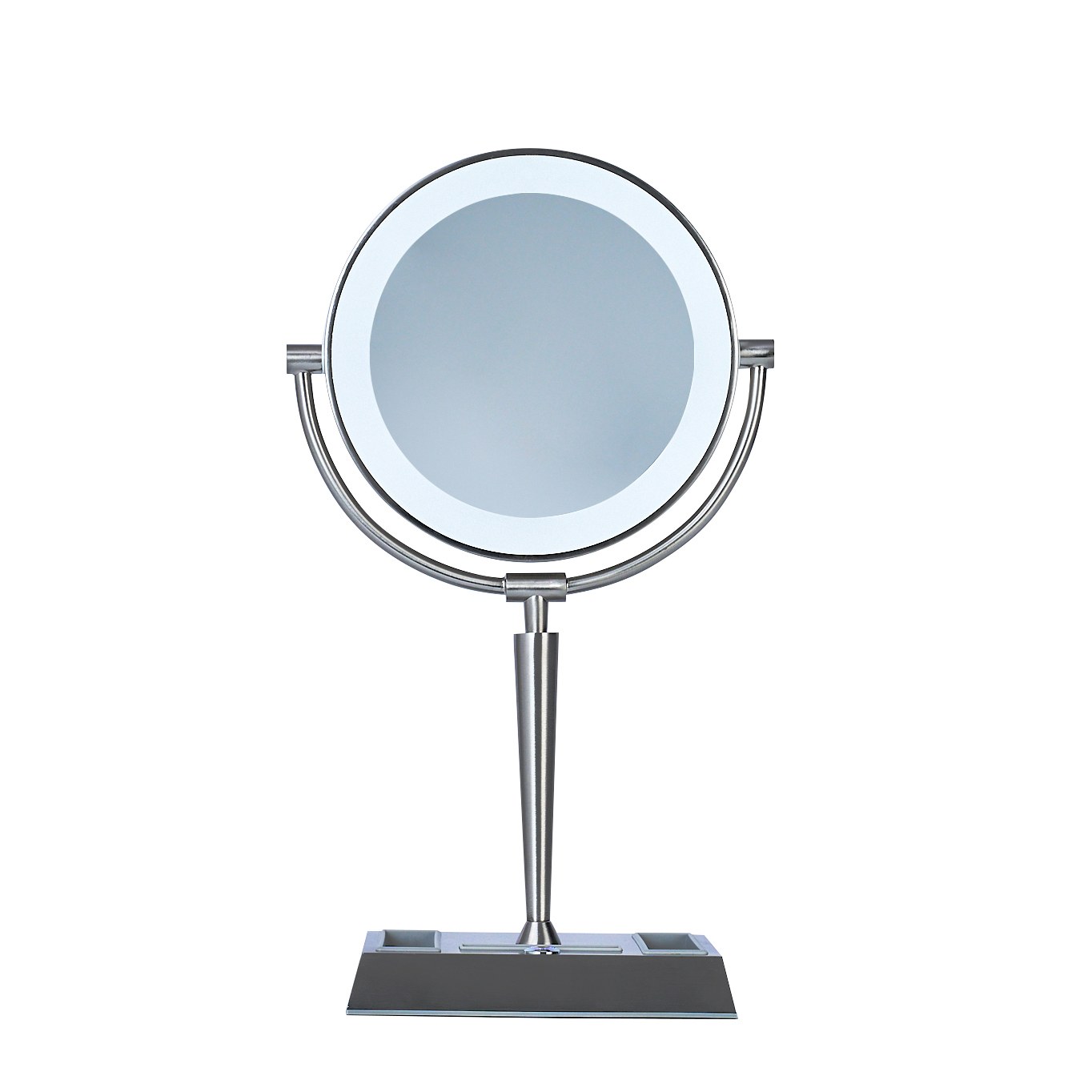 SUNTER 1x/10x Rechargeable Vanity Mirror in Brushed Metal
