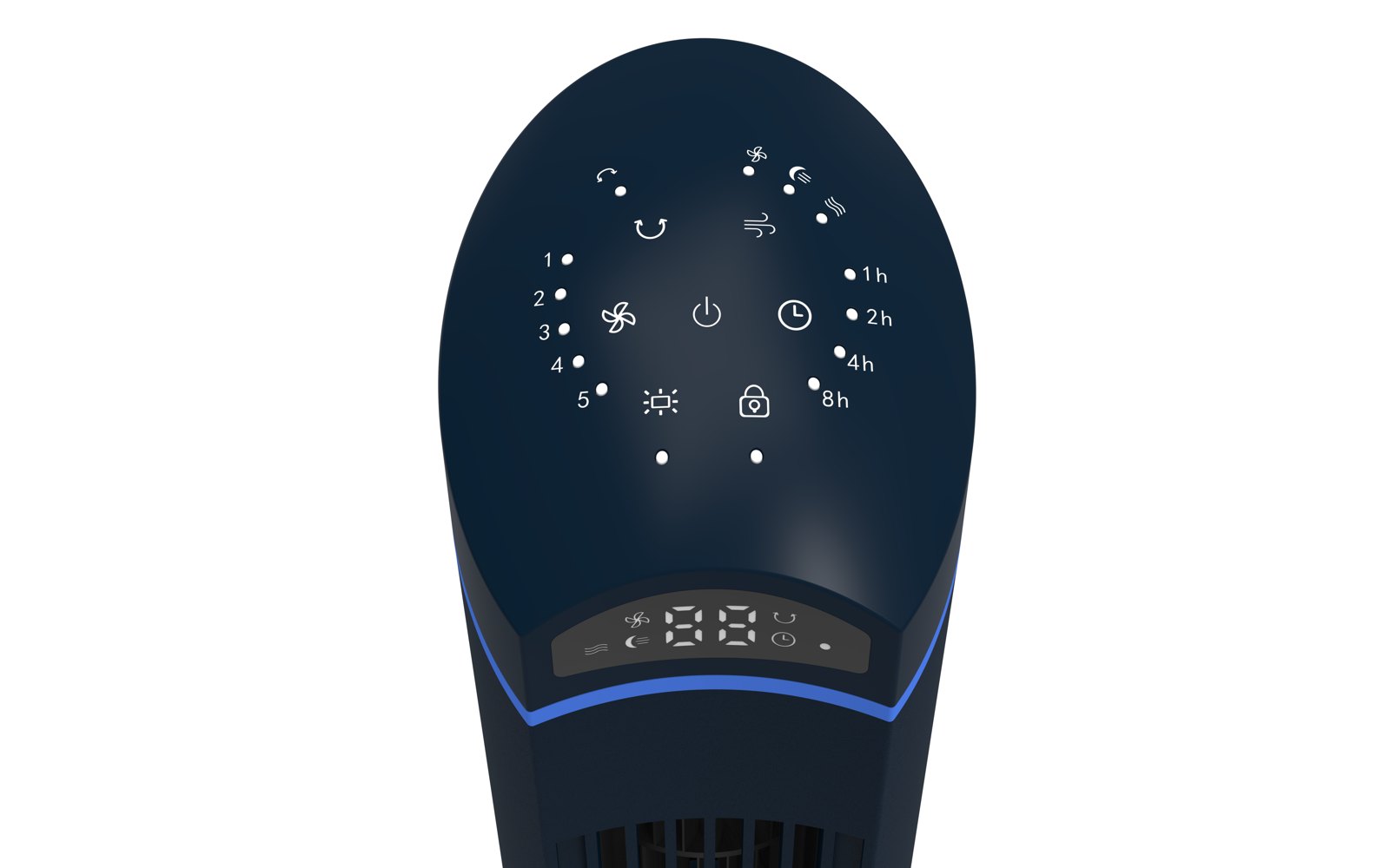 CASCADE Rechargeable 40" Tower Fan in Navy — view 3